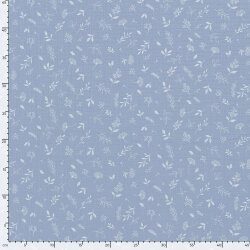 Muslin rain of leaves - light blue