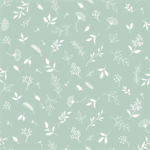 Muslin rain of leaves - mint green