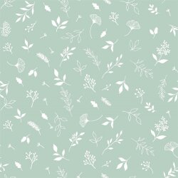 Muslin rain of leaves - mint green