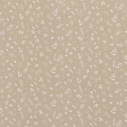 Mousseline Pluie de feuilles - gris beige