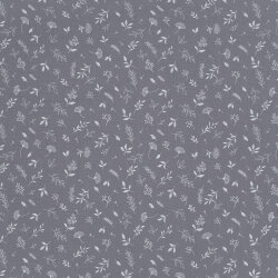 Mousseline Pluie de feuilles - gris