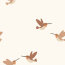 Mousseline colibris multicolores - crème