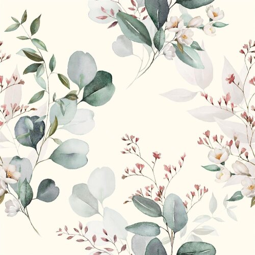 Muslin digital flower branches - cream