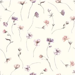 Muslin digital flowers - off-white