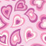 Cotton jersey hearts - light pink