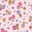 Patins à roulettes fleuris en jersey de coton - rose clair