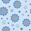 Flores de la paz de jersey de algodón - azul claro