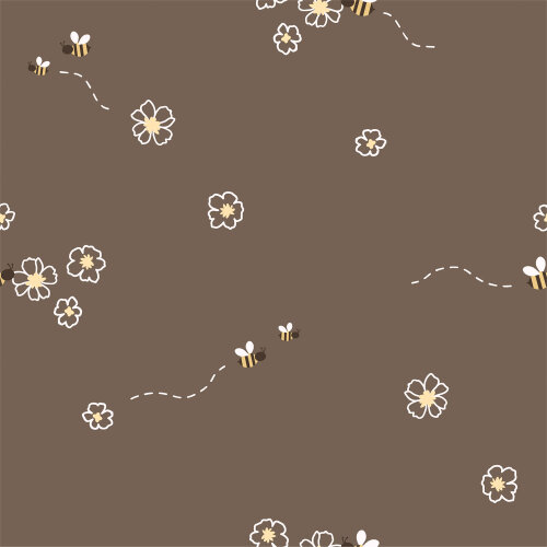 Cotton jersey bees - cold brown