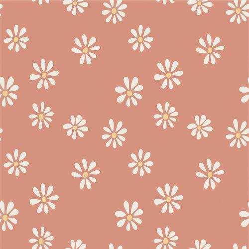 Cotton jersey daisies - dark old pink