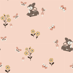 Jersey de algodón ciervo en primavera - rosa