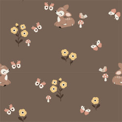 Cotton jersey deer in spring - cold brown