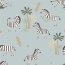 Bavlněný žerzej zebry - světle modrá džínovina