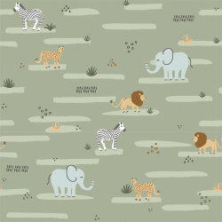 Jersey de algodón animal safari - oliva claro