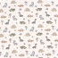 Cotton jersey funny dinosaurs - cream