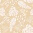 Cotton jersey jungle leaves - beige pink