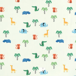 Jersey coton multicolore Safari - menthe claire