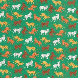 Colourful tiger cotton jersey - grass green