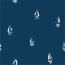 Cotton jersey small sailing boats - dark blue