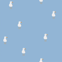 Cotton jersey seagull - dark ice blue
