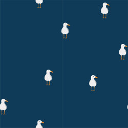 Cotton jersey seagull - dark blue