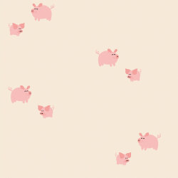 Katoenen tricot happy pigs - cremerose