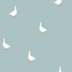 Cotton jersey swans - light steel blue