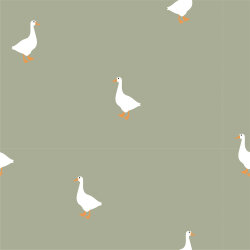 Cotton jersey swans - olive