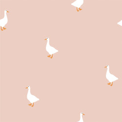 Cotton jersey swans - dusky pink