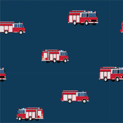Jersey coton camion de pompier - bleu foncé