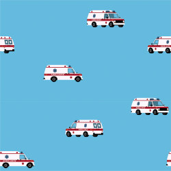 Bavlněný žerzej ambulance - azurově modrá