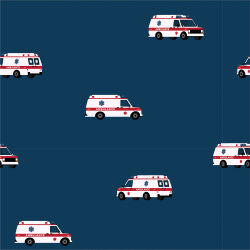 Katoenen jersey ambulance - donkerblauw