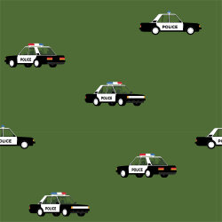 Cotton jersey police car - grass green