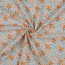 Musselin orange Blüten - weiss