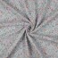 Musselin Digital Organic AquarellBlumen - weiss/petrol
