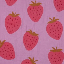 Musselin Erdbeeren - hellkaltpink