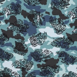 French Terry Camouflage Quad - azul sombra