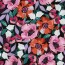 French Terry Digital grote bloemen - zwart