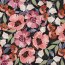 French Terry Digital large flowers - midnight blue