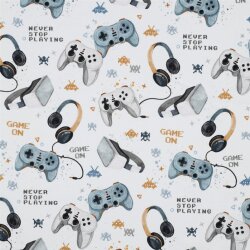 French Terry Digital Game on - blanc