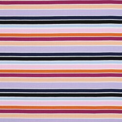 Baumwolljersey bunte Blockstreifen - pink