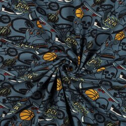 Baumwolljersey COOL - jeansblau