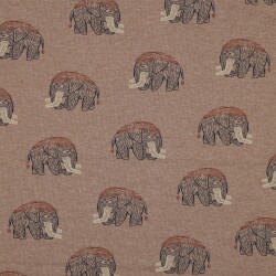 Baumwolljersey Mammut - taupebraun meliert