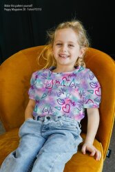 Baumwolljersey Digital GIRLY Graffiti - hellrosa