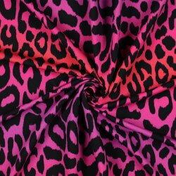 French Terry Digital Leo-Regenbogenstreifen  - pink