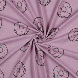 Baumwolljersey Glitzer Donuts - hellflieder meliert