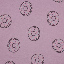 Baumwolljersey Glitzer Donuts - hellflieder meliert
