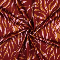 COTTON SATIN LEAVES - BORDEAUX