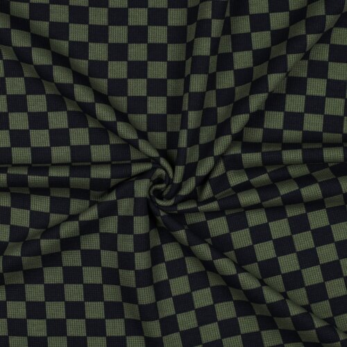 Tablero de ajedrez de punto gofre - negro/oliva