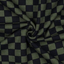 Tablero de ajedrez de punto gofre - negro/oliva