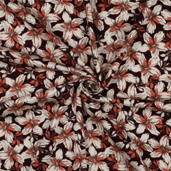 ROSELLA STRETCH BLOEMEN - BORDEAUX